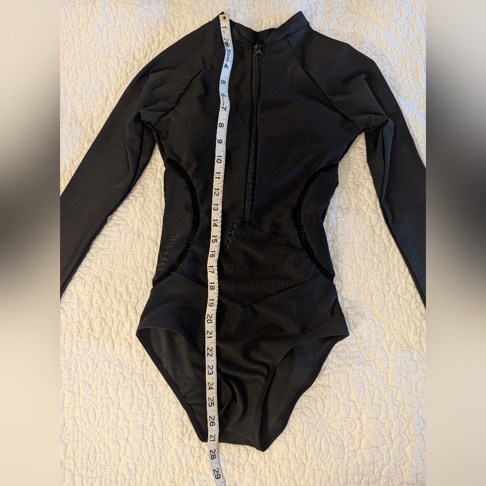 NWOT Black Long Sleeve Swimsuit, XS